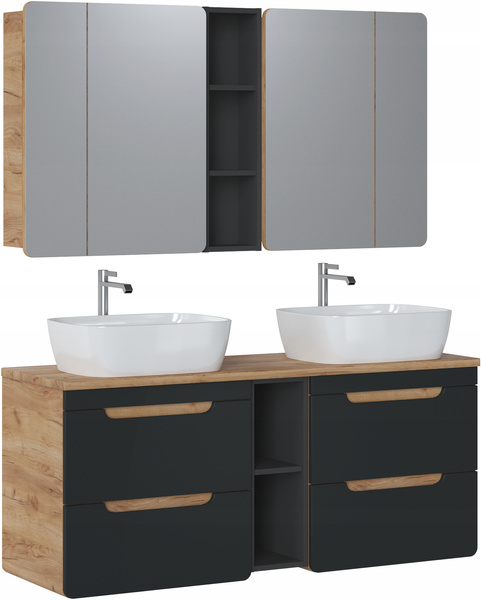 Szafka łazienkowa 35cm 831, Meble łazienkowe ARUBA Dąb Craft / Szary Kosmos