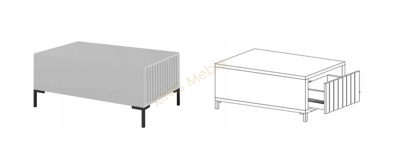 Stolik kawowy LANDO 5, Ława 105cm, Meble do Salonu LANDO, Bały