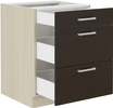Szafka kuchenna dolna z szufladami 60 D 3S BB QUADRO DĄB FERRARA, LEGNO CIEMNE, Meble Kuchenne CHAMONIX