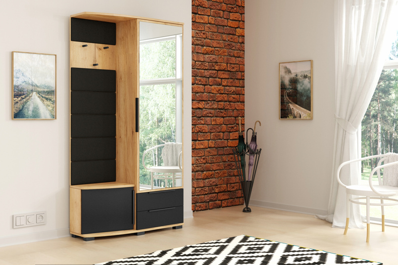 Garderoba CLEO panele 100cm lustro LEWA