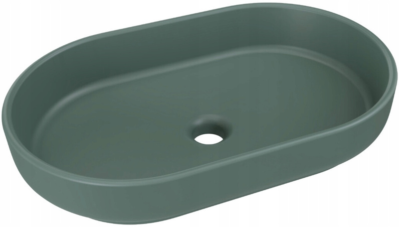 Umywalka nablatowa RIVER 2 55cm Ciemny Zielony Mat