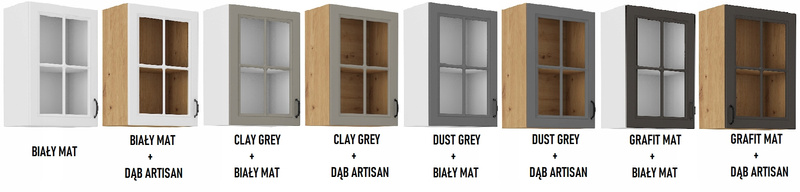 Szafka kuchenna górna STILO 40 GS-72 1F DUSTGREY/BIAŁY MAT