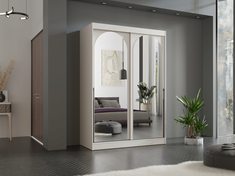 Szafa przesuwna MODIN 180cm, Szafa z Lustrem Kaszmir