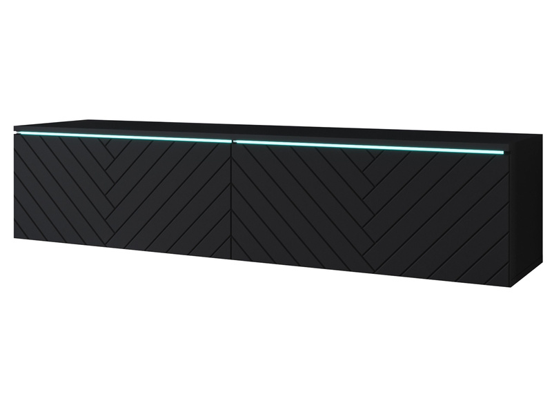 Szafka RTV Lowboard D 140cm CZARNY GRAFIT / JODEŁKA MDF
