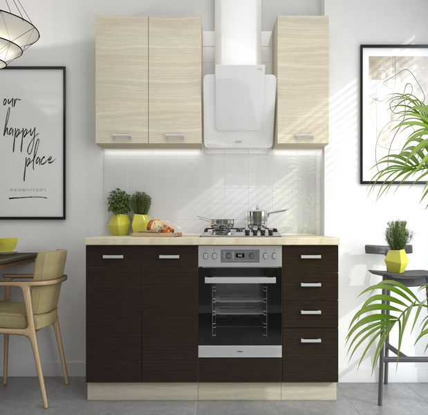 Szafka kuchenna dolna pod zlew 80 ZL 2F BB DĄB FERRARA, LEGNO CIEMNE, Meble Kuchenne CHAMONIX