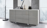 Komoda PARIS 110 Biały / Szary Połysk