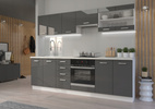 Szafka kuchenna SONIA 60 DK-202 2F SZARY POŁYSK/BIAŁY