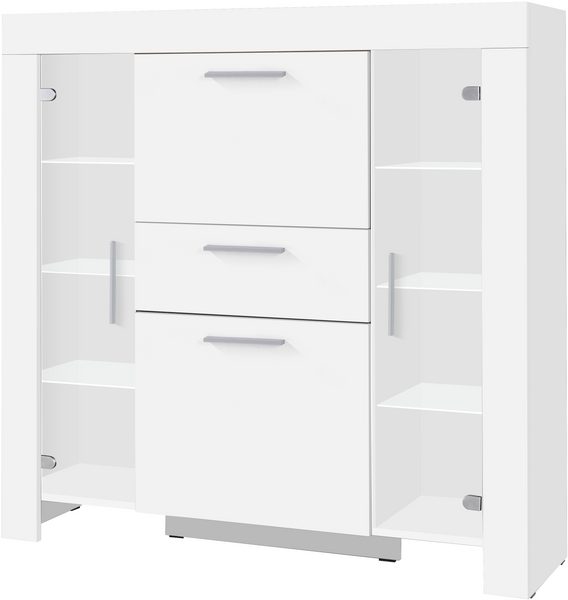 Witryna CEZAR 7, Witryna 130cm, LED, Dąb Sonoma