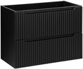 Zestaw meblowy 80cm z blatem, umywalka, Meble łazienkowe NOVA Czarny / Dąb