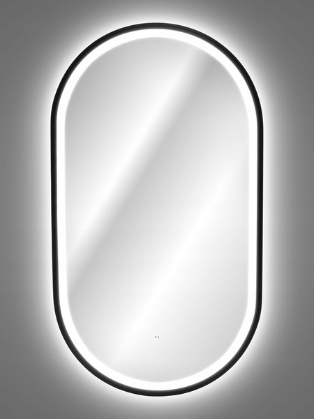 Lustro łazienkowe LED w ramie, Meble łazienkowe APOLLO Czarny