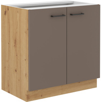 Szafka kuchenna dolna 80 D 2F BB TRUFFLE GREY, DĄB ARTISAN, Meble Kuchenne BOLONIA