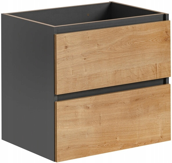 Zestaw mebli 60cm z umywalką, Meble łazienkowe MONAKO Dąb Hamilton / Szary