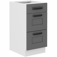 Szafka kuchenna dolna LUNA 40 D 3S BB DUST GREY / BIAŁY MAT
