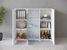 Witryna VERA HIGHBOARD 120 Biały / Biały Połysk