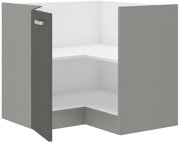 Szafka kuchenna dolna GREY 90x90 DN 2F BB SZARY POŁYSK / SZARY PLATYNOWY