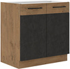 Szafka kuchenna dolna VIGO 80 ZL 2F BB DARK WOOD / DĄB LANCELOT