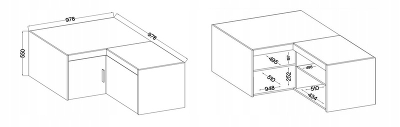 Nadstawka do szafy ELENA 2D NAROŻNA Dąb Lefkas