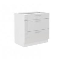 Szafka kuchenna dolna LARA 80 D 3S BB QUADRO BIAŁY/BIAŁY POŁYSK