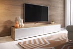 Szafka RTV Lowboard D 180cm DĄB WOTAN / BIAŁY POŁYSK