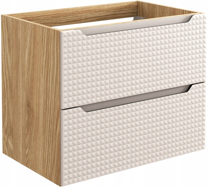Zestaw meblowy 70cm blat umywalka, Meble łazienkowe LUXOR Dąb Olejowany/Beż