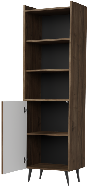 Regał ADEMO 1, Witryna 52cm, Meble pokojowe Orzech