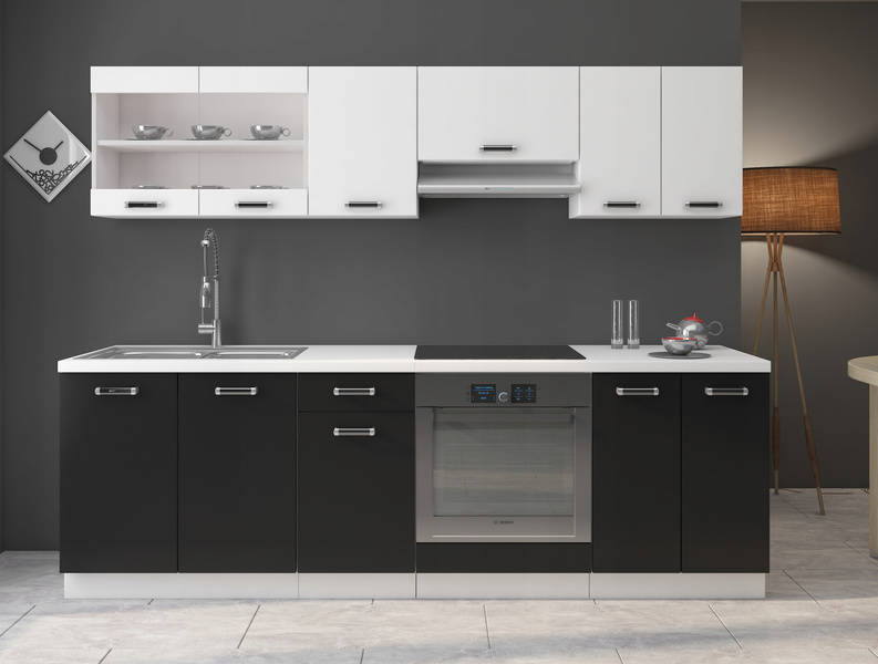 Szafka kuchenna dolna narożna OMEGA 89x89 DN 1F ZB BIAŁY/CZARNY