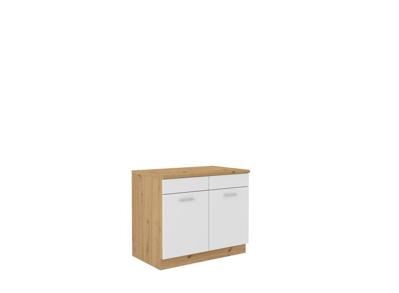 Szafka Słupek Kuchenny MARIA 50 cm, Komin, Biały/Dąb Artisan, Meble kuchenne MARIA
