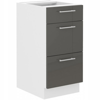 Szafka kuchenna dolna LARA 40 D 3S BB QUADRO BIAŁY/GRAFIT POŁYSK