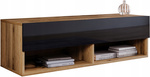 Szafka RTV A 100cm Dąb Wotan / Czarny Połysk, do salonu, wisząca, stojąca