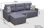 Narożnik z funkcją spania X1 228 cm, Rogówka