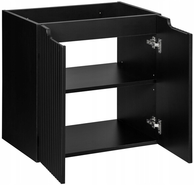 Zestaw meblowy 60cm z blatem, Meble łazienkowe NOVA Czarny/Dąb Coast Evoke