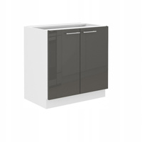 Szafka kuchenna dolna LARA 80 ZL 2F BB BIAŁY/GRAFIT POŁYSK