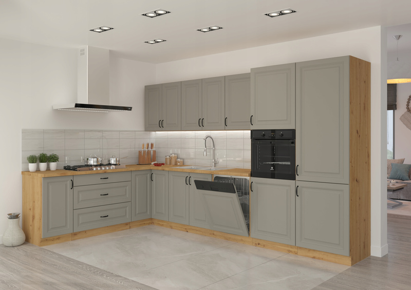 Szafka kuchenna górna narożna STILO 60x60 GN-90 (45°) 1F CLAYGREY/BIAŁY MAT