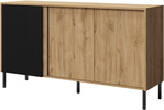 Komoda MIA 2 145cm, Meble do Salonu MIA, MDF, Dąb Odwieczny / Czarny