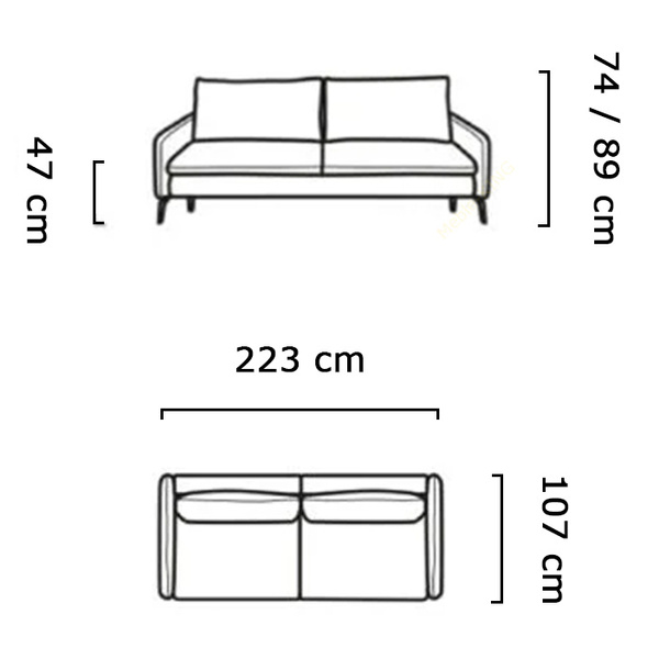 Sofa z funkcją spania GLOSSY 223 cm, Automat, Pojemnik, Sprężyny