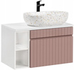Zestaw meblowy 80cm z blatem i umywalką, Meble łazienkowe ICONIC Róż