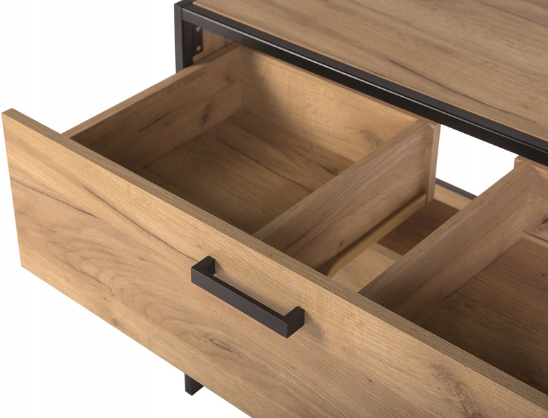 Szafka pod umywalkę 90cm, Meble łazienkowe BROOKLIN Dąb Craft Złoty/Czarny