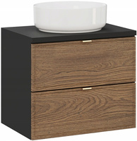 Zestaw mebli 60cm blat, umywalka, Meble łazienkowe TALIA Dąb Casella/Czarny