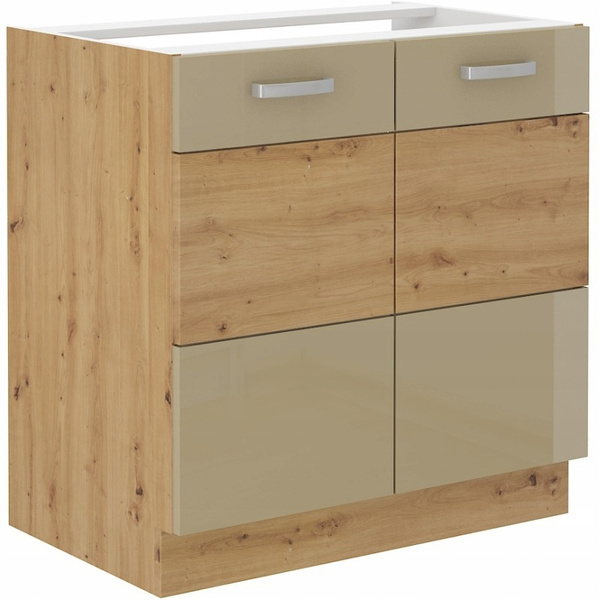 Szafka kuchenna dolna ARTISAN 80 ZL 2F BB CAPPUCCINO POŁYSK / DĄB ARTISAN