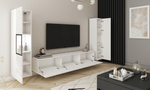 Meblościanka BERLIN III Zestaw Mebli, Salon Biały / Biały Połysk