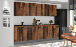 Meble kuchenne OLD STYLE zestaw mebli OLD STYLE WOOD/ANTRACYT 260cm