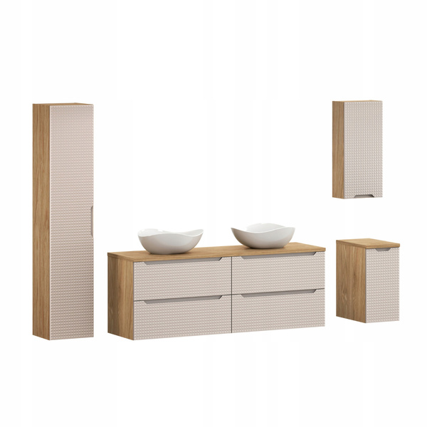 Meble łazienkowe LUXOR BLACK 160, Umywalki nablatowe, Dąb/Czarny, 2 KOLORY