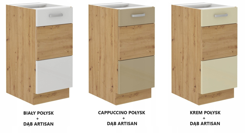 Szafka kuchenna dolna ARTISAN 40 D 1F BB CAPPUCCINO POŁYSK / DĄB ARTISAN