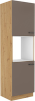 Szafka kuchenna wysoka, słupek pod zabudowę piekarnika 60 DP-210 2F TRUFFLE GREY, DĄB ARTISAN, Meble Kuchenne BOLONIA