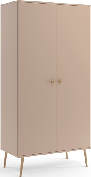 Szafa BOHO uchylna, drewniane nogi MACCHIATO dwie półki + drążek