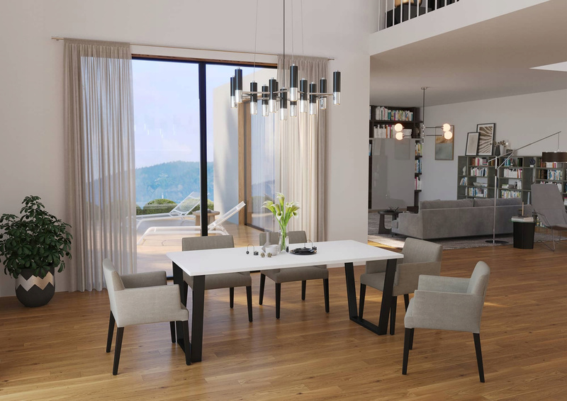 Stół loftowy do jadalni CEZAR 185x90 BIAŁY