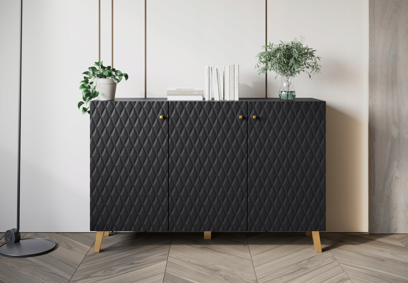 Komoda PHUKET 120 Czarny Grafit Romby