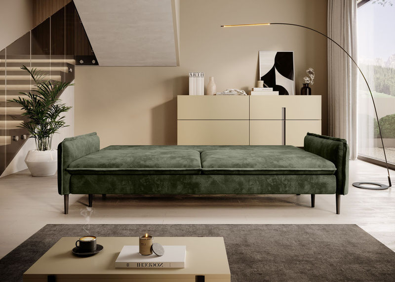 Sofa z funkcją spania GLOSSY 223 cm, Automat, Pojemnik, Sprężyny