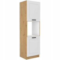 Szafka kuchenna słupek LUNA 60 DP-210 2F BIAŁY MAT/DĄB ARTISAN