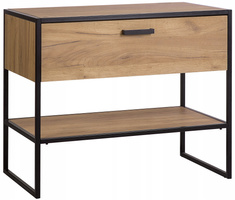 Szafka pod umywalkę 90cm, Meble łazienkowe BROOKLIN Dąb Craft Złoty/Czarny